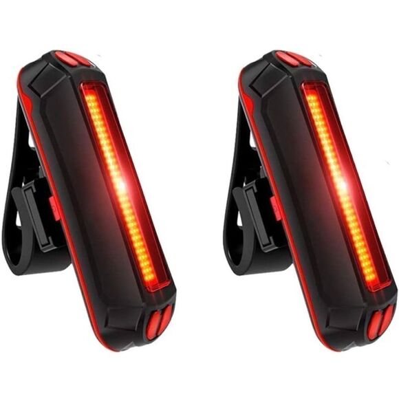 2x Pcs Bike Back Lights, Real 900 Boost USB Rechargeable Bright Bicycle Light - Picture 1 of 6